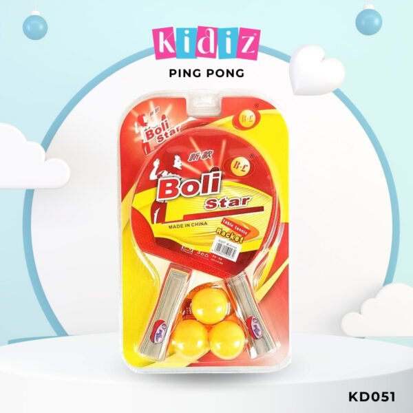Ensemble de Ping-Pong : 2 Raquettes et 3 Balles 'KD051' – Image 2