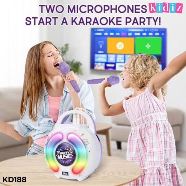 Haut-parleur rechargeable avec 2 microphones KD188 – Image 6