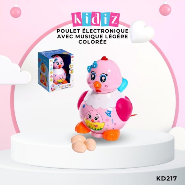 Poulet électronique avec musique légère colorée KD217 – Image 3
