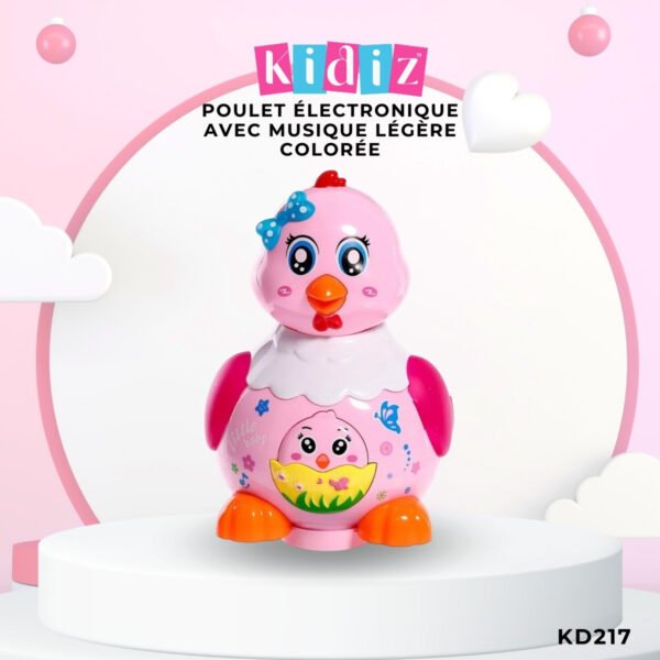 Poulet électronique avec musique légère colorée KD217 – Image 2