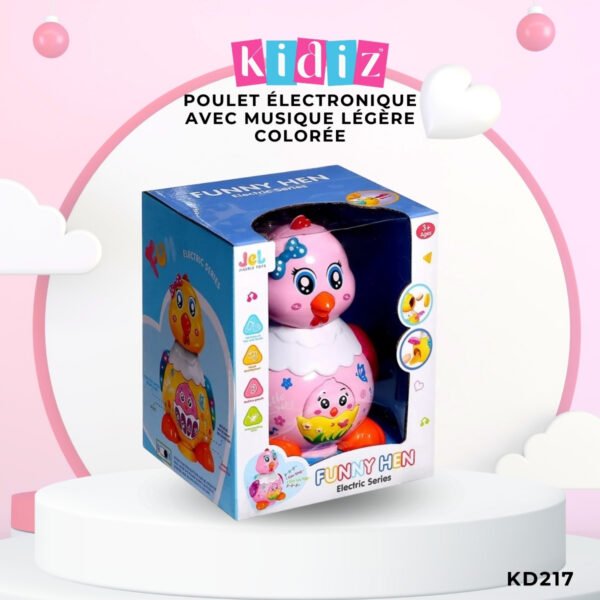 Poulet électronique avec musique légère colorée KD217 – Image 4