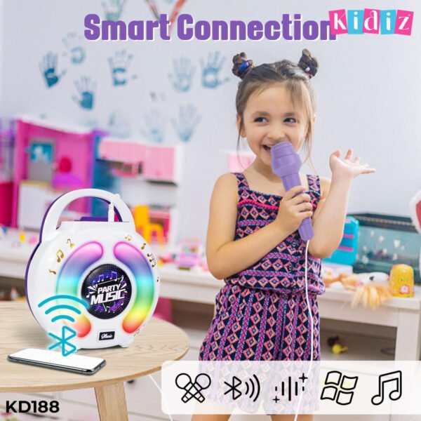 Haut-parleur rechargeable avec 2 microphones KD188 – Image 4