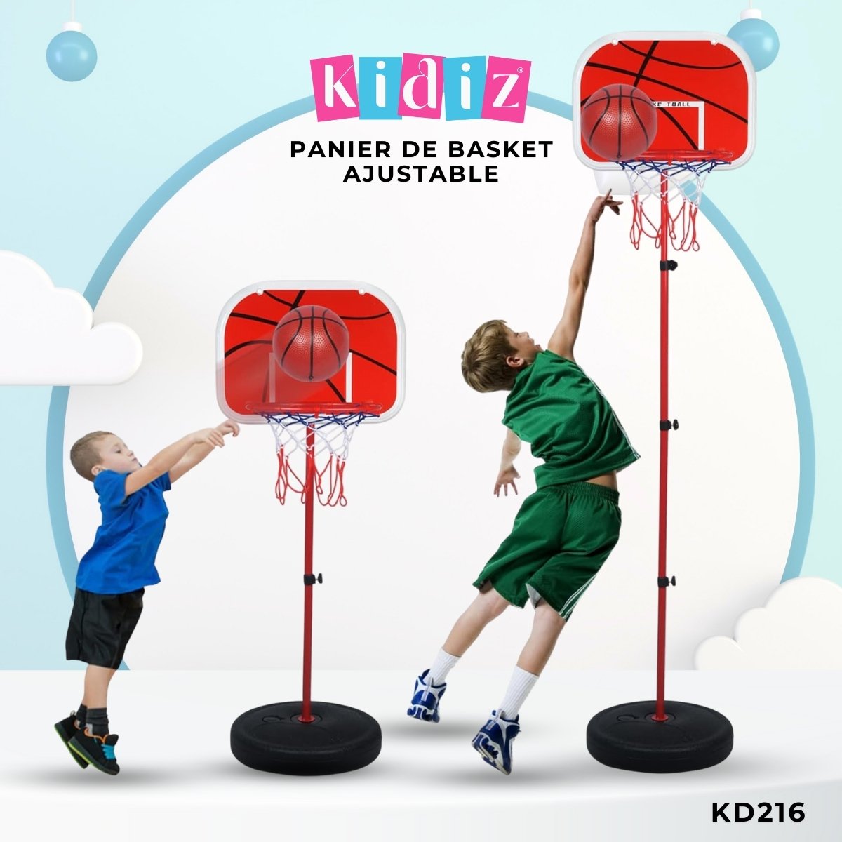 Panier de basket-ball réglable Kinder , utilisable à l'intérieur et à l' extérieur Panier de basket-ball réglable Kinder , utilisable à l'intérieur et à l' extérieur