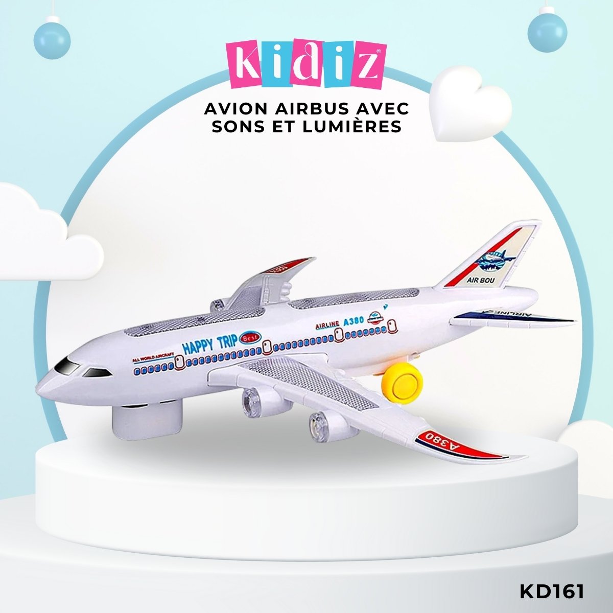 YUYWWAN Jouet d'avion avec lumières et sons - Roues mobiles - Avion lumineux - Cadeau pour garçons et filles YUYWWAN Jouet d'avion avec lumières et sons - Roues mobiles - Avion lumineux - Cadeau pour garçons et filles