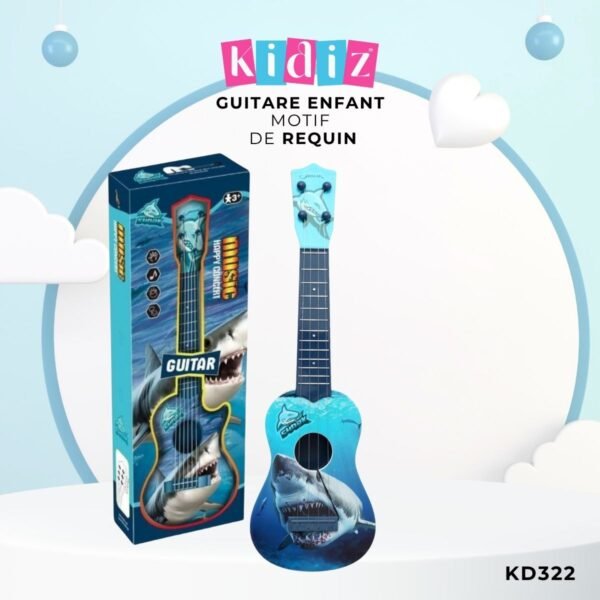Guitare enfant motif de requin KD322 – Image 2