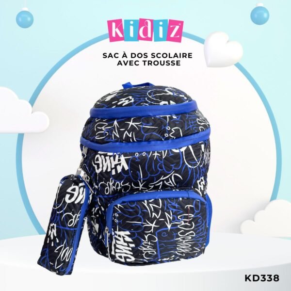 Sac à Dos Scolaire Avec Trousse Marin Bleu KD338 – Image 5