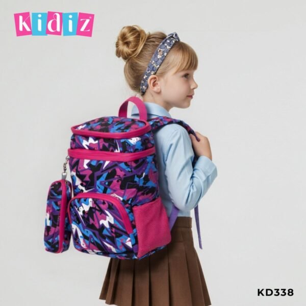 Sac à Dos Scolaire Avec Trousse Marin Bleu KD338 – Image 3