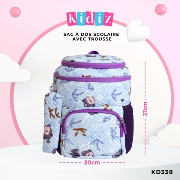 Sac à Dos Scolaire Avec Trousse Marin Bleu KD338 – Image 2
