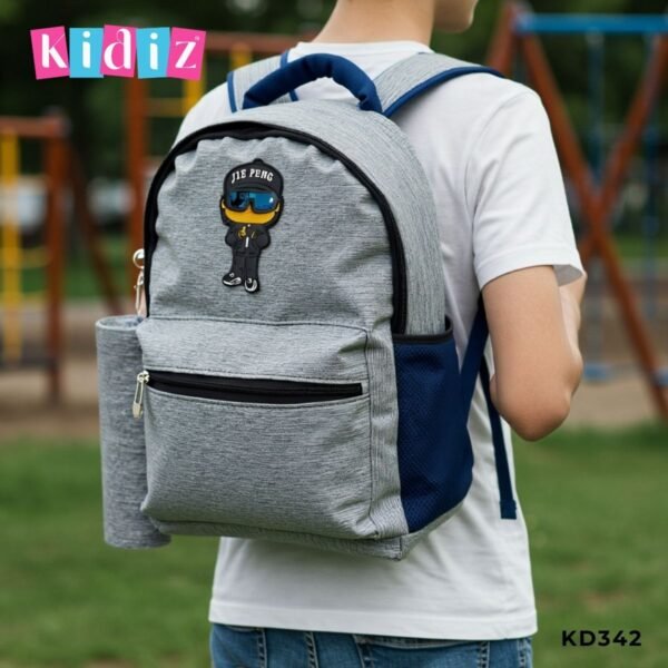 Sac à Dos Scolaire Streetwear avec Porte-Clés KD342 – Image 4