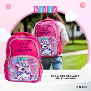 Sac à dos scolaire fille 'Unicorn' KD350