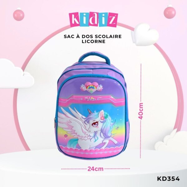 Sac à dos Scolaire Licorne - KD354 – Image 3