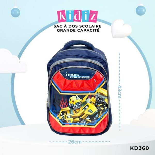 Sac à dos scolaire grande capacité KD360 – Image 3