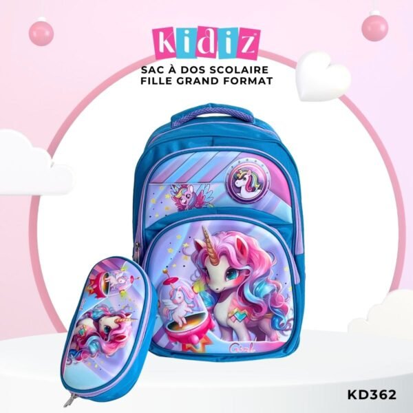 Sac à Dos Scolaire Fille  Grand Format KD362 – Image 2