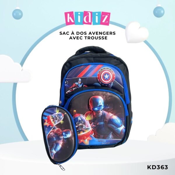 Sac à dos Avengers avec trousse KD363 – Image 2