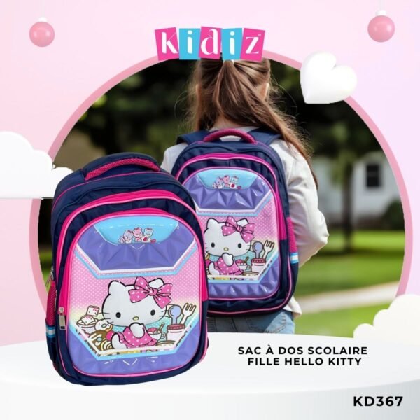 Sac à Dos Scolaire Fille 'Hello Kitty' KD367