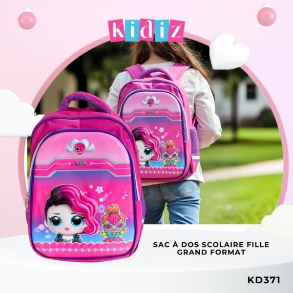 Sac à dos scolaire fille 'Grand Format' KD371
