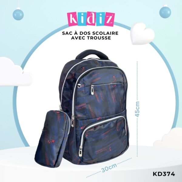 Sac à Dos Scolaire avec trousse KD374 – Image 3