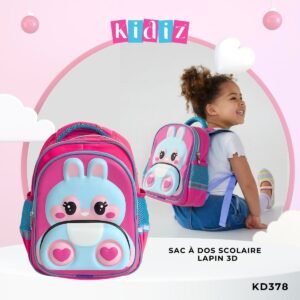Sac à Dos Scolaire Lapin 3D KD378