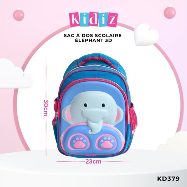 Sac à Dos Scolaire Éléphant 3D - KD379 – Image 4