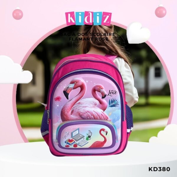 Sac à Dos Scolaire 'Flamant rose' KD380 – Image 2