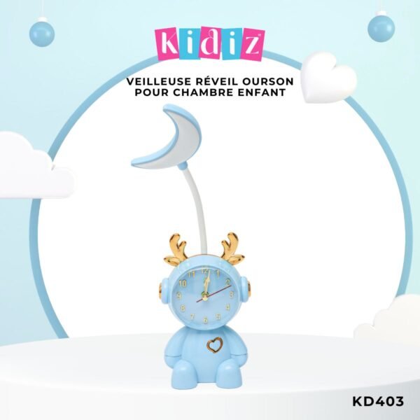 Veilleuse Réveil Ourson pour Chambre Enfant KD403 – Image 2