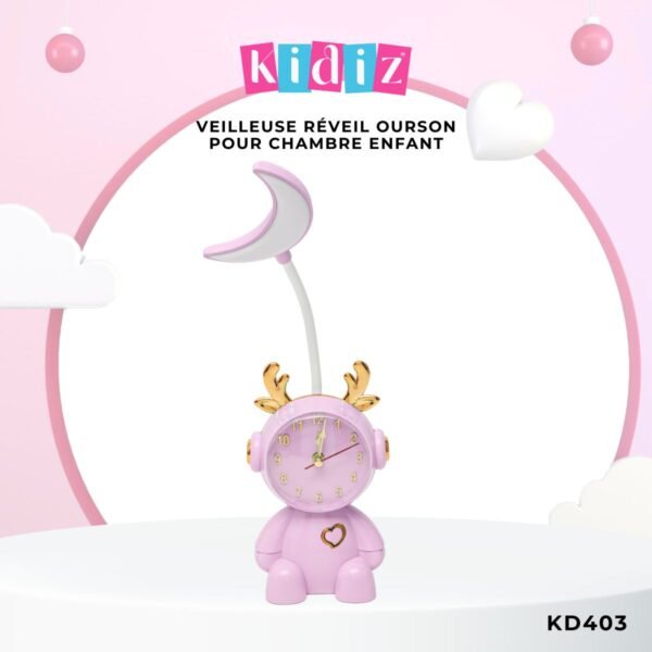 Veilleuse Réveil Ourson pour Chambre Enfant KD403 – Image 3