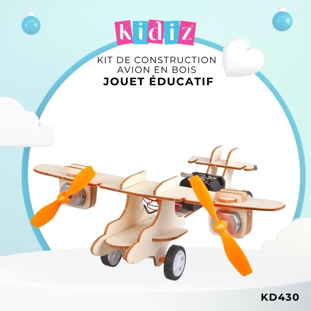 Kit de construction Avion en bois jouet éducatif KD430 – Image 2
