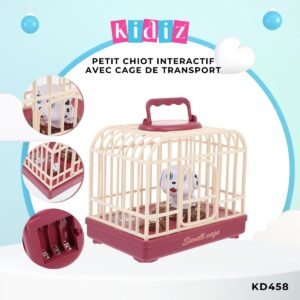 Petit Chiot Interactif avec Cage de Transport KD458